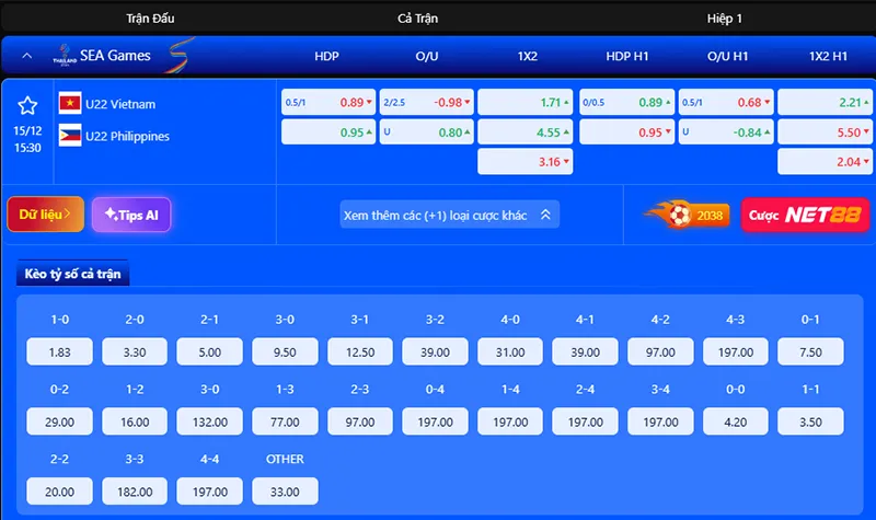 Bẫy kèo tài xỉu cuối trận thường gặp tại kèo SEA Games